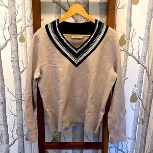 100% Merino Wool Tory Burch Sweater with Sequin Detail